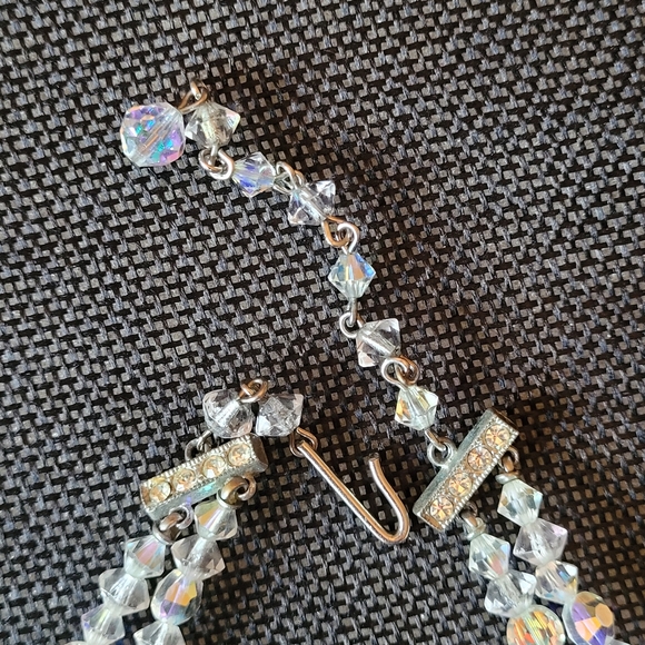 Vintage Aurora Borealis Crystal Necklace and Bracelet - Picture 4 of 10